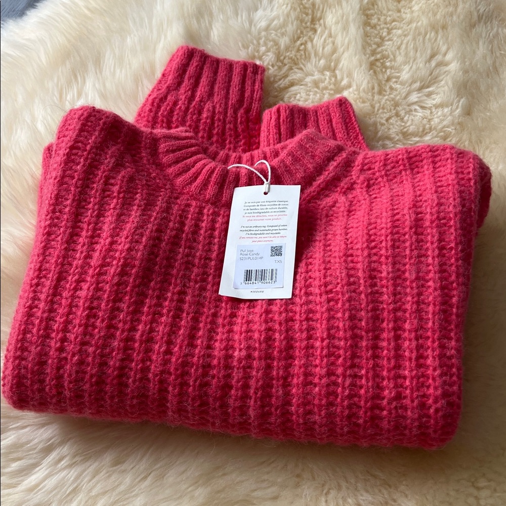 Sezane La Maille Pull Jose Sweater Rose Candy XS - Picture 7 of 8